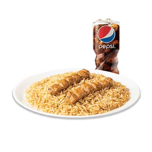 Chicken kebab with rice
